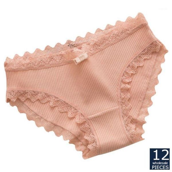 

12 pcs/lot wholesale panties women fashion lingerie pretty briefs cotton cute women underwear cmsq1, Black;pink