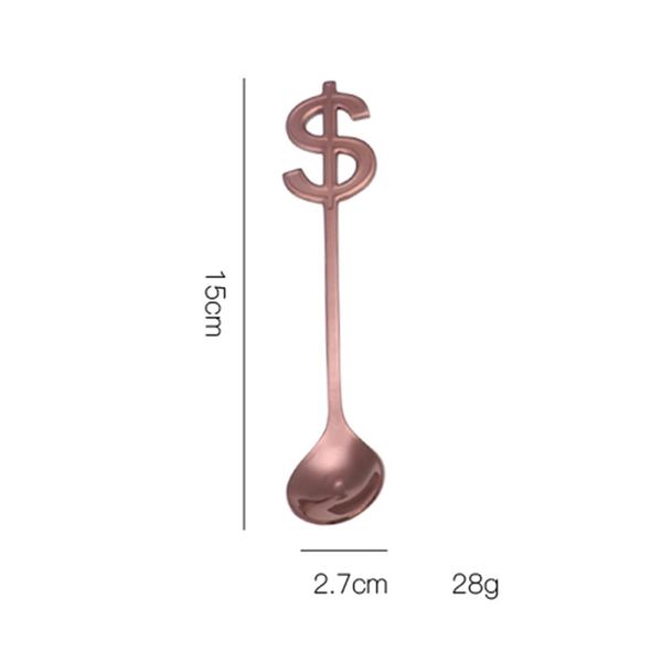 

1pcs colorful stainless steel dollar shape spoon creative milk coffee spoon ice candy teaspoon accessorie h wmtptj