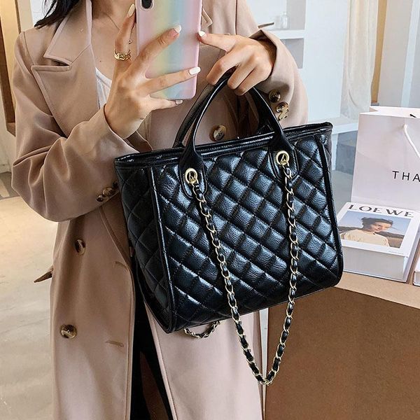 

cross body lingge woman shoulder bag 2021 chain tote bags handbag female fashion leather women large capacity underarm package