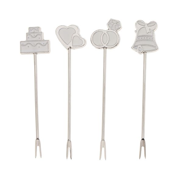 

cute fruit fork set of 4 with forks holder stainless steel food pick forks
