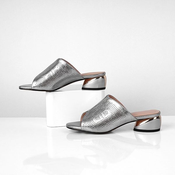 

new arrival women gladiator sandals genuine leather summer high heels shoes woman brand shallow slippers y200405, Black