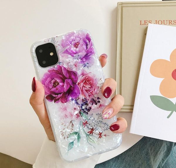 

shell texture red green marble phone case for iphone 11 pro xr x xs max soft coque for iphone se 2 2020 6 jllhfm qpseller