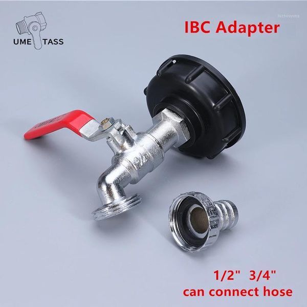 

ibc tank faucet adapter s60x6 1/2" 3/4" garden hose faucet water tank hose connector tap replacement fitting valve1