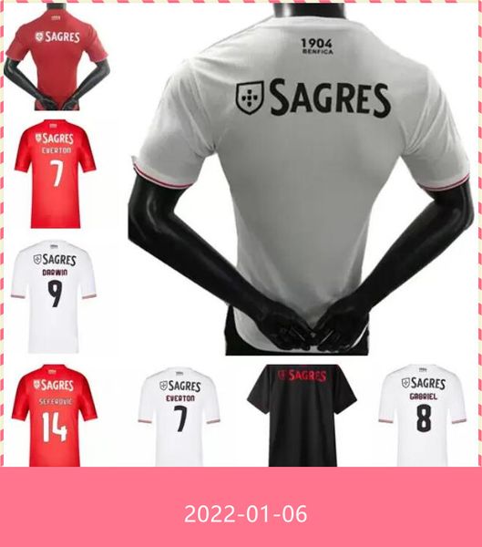 

player version 2021 2022 benfica soccer jersey #21 pizzi 21-22 men home away de foot shirts #95 vinicius #27 rafa customized football unifor, Black;yellow