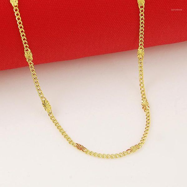 

24k gold filled solid necklace chains link necklaces female accessories fashion jewelry 20201, Silver