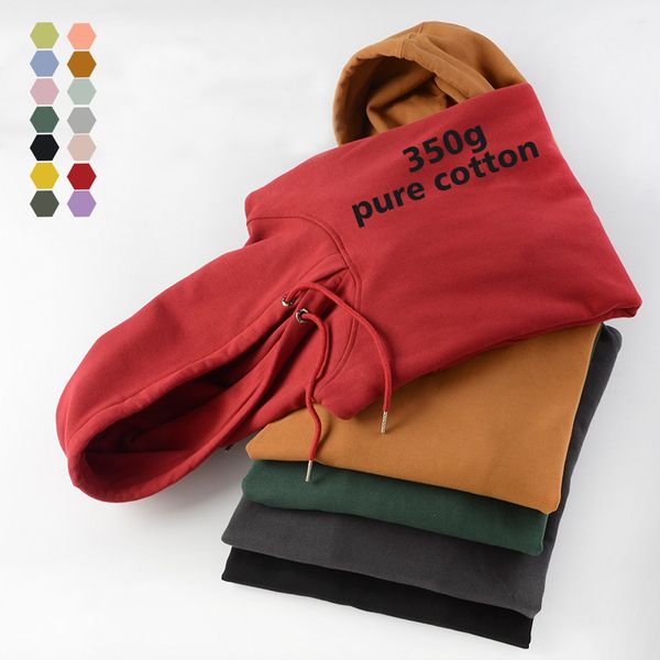 

2021 new trend of designers solid color men's loose off shoulder hoodie autumn and winter thickened men's long sleeve fashion bran, Black