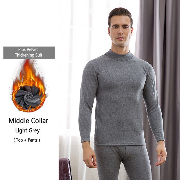 

2021 new new thermal sets men thick underwear keep warm male long winter sleepwear present 41sb, Black;white