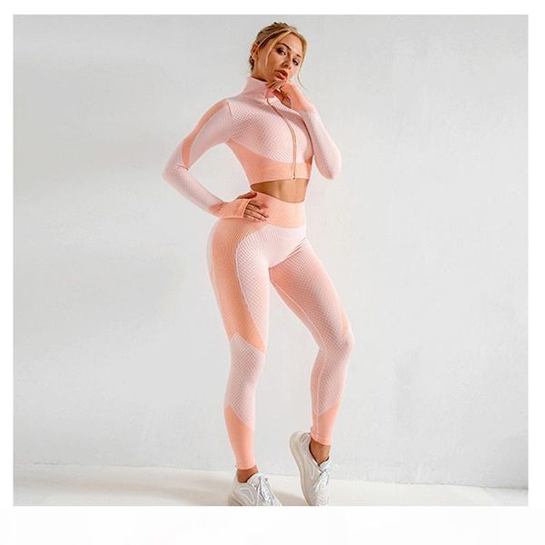 

2020 new women yoga sports bras and pants sets zipper tracksuits outfits sportswear jogging suit sweatpants sport jogger, Gray