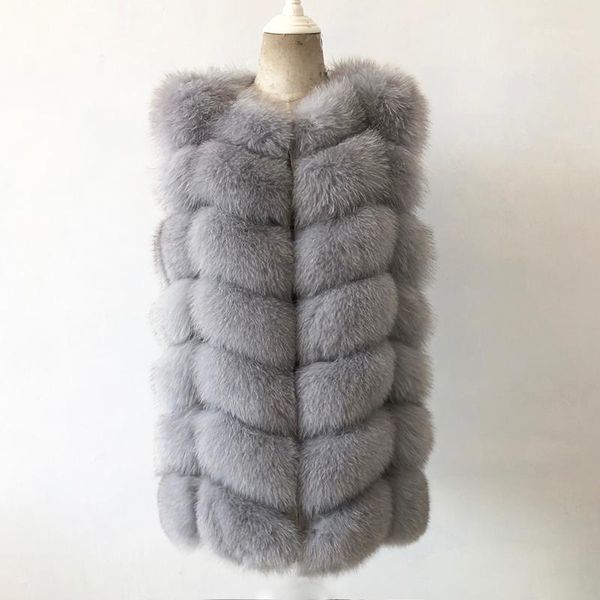 

female real fur coat 100% natural fur vest european popular casual jacket1, Black