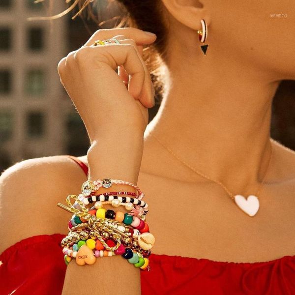 

bohomian handmade multicolor bead bracelet for women acceaaories 2020 trendy shiny glass friednshion bracelet wholesale1, Golden;silver