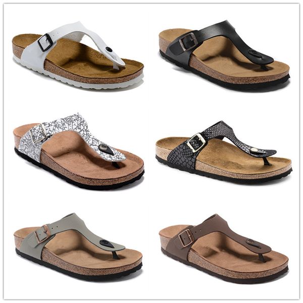 Gizeh Paris Sliders Herren Frauen Sommer Kork Slipper Strand Sandalen Ladies Flip Flops Slipper Klassische Mono -Gramm -Folien Brown Casual Shoes Luxus Designer Trainer