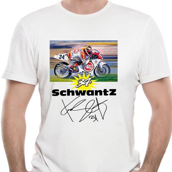 

kevin schwantz inspired number 34 biker logo men print cotton men's short sleeve summer hoodie designers t shirts sweatshirt