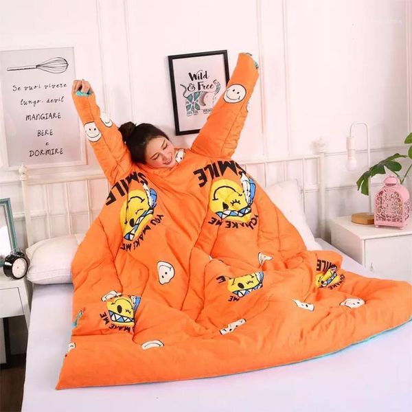 

winter lazy quilt with sleeves winter quilt home bedding comforter printed creative keep warm autumn duvet with filling1