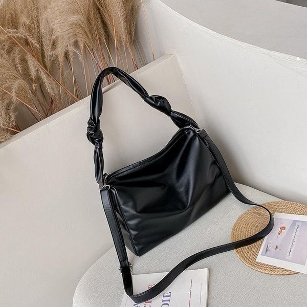 

brand designer pu leather women's shoulder bag fashion simple handbag small hobos crossbody bag