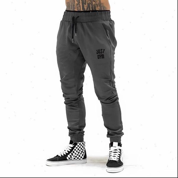 

new brand joggers pants men gym sweatpants streetwear fitness skinny trousers bodybuilding workout sweat pants joggingbroek, Black