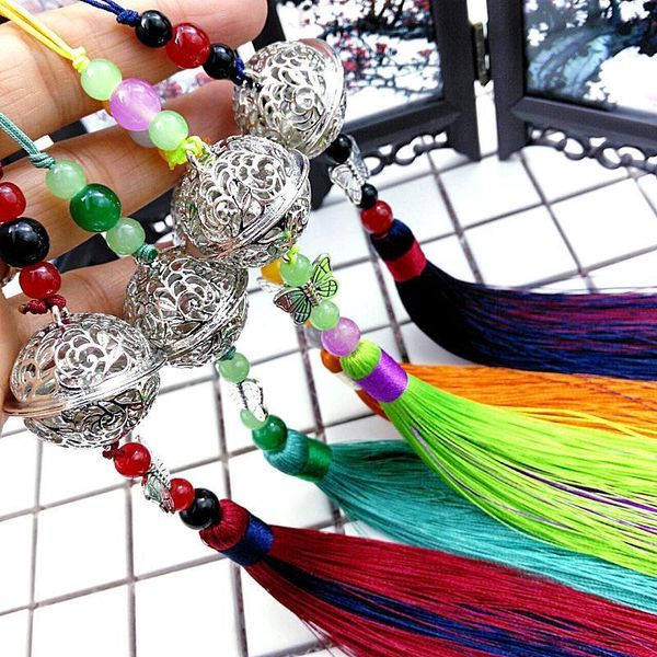 

2pcs jingle bell butterfly tassels pendant diy jewelry charms decorative art crafts accessories clothes bag key tassel ornament h sqcmcy