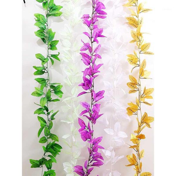 

240cm silk artificial plants hanging ivy leaf garland greenery vine white leaves home wedding garden party christmas wall decor1