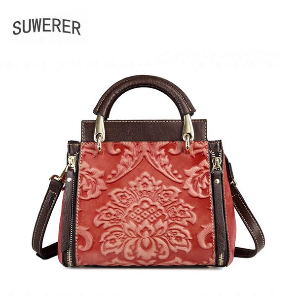 

suwerer designer bags women bags 2020 new handbags women genuine leather bag fashion embossing handbag