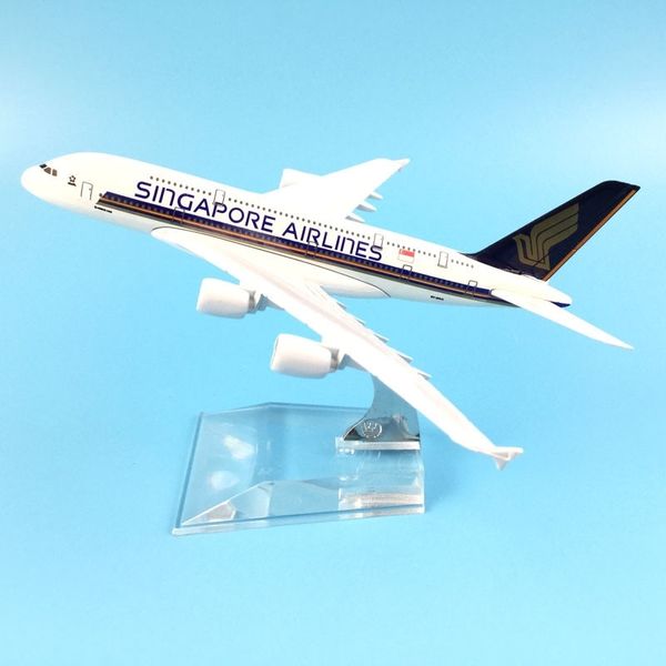 

aircraft model diecast metal model airplanes 16cm 1:400 singapore airways a380 airbus airplane model toy plane gift m6-042 y200428