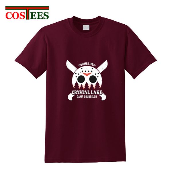 

sport 80's tees crystal lake camp counselor harajuku shirt horror halloween t-shirt jason voorhees t shirt men massacre machine tshirt