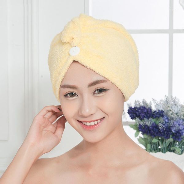 

towel coral fleece cap wrap drying hair turban quick dry bath twist microfiber 25cm*60cm d301