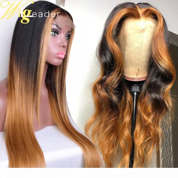 

wigleader remy human hair 13x6 deep parting wavy lace front wigs preplucked 180% lace frontal wigs omber straight lace hair wigs, Black