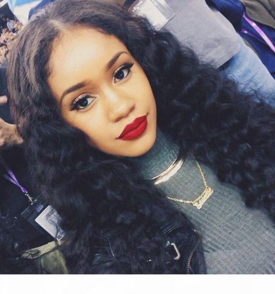 

7a full lace human hair wigs for black women brazilian natural wave glueless lace front human hair wigs with baby hair, Black;brown