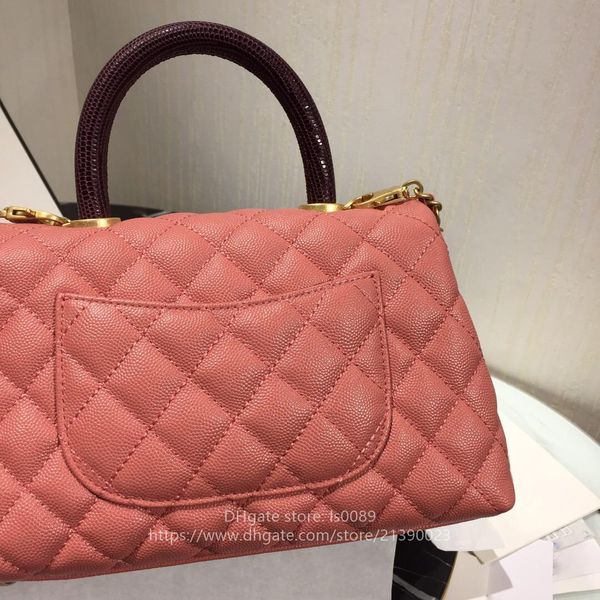 

leather new handbag genuine quality 2020 designer shipping shoulder bag fashion 23cm ladies ladies erqiu, Red;black