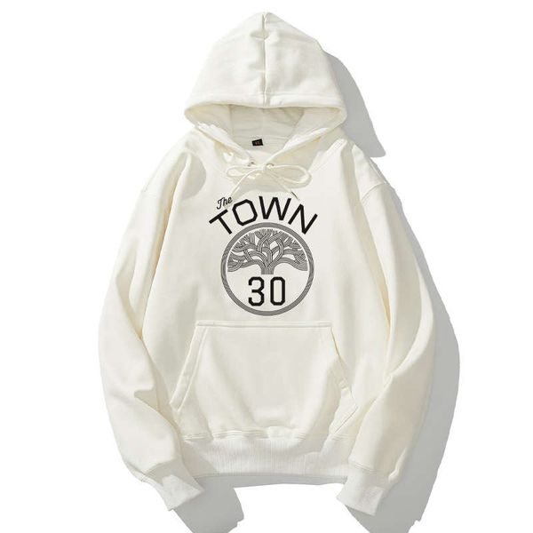 

3swq1qwarriors curie sweater men's basketball popular loose 30 the town hooded spring and autumn plush coat, Black