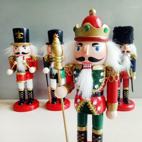 

christmas decorations ornaments wooden nutcracker puppet tin soldiers set of 4-20cm small man holiday gift1