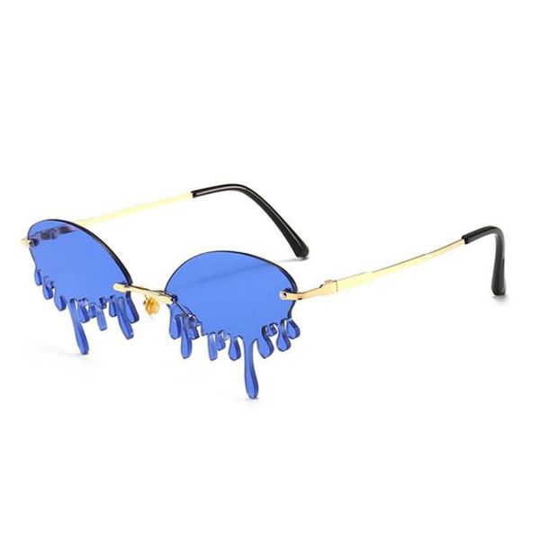 

2021 Rimless Sunglasses Women fashion Vintage Unique Tears Shape Steampunk Sunglasses Female Gafas Shades UV400 Oculos Feminino, White;black