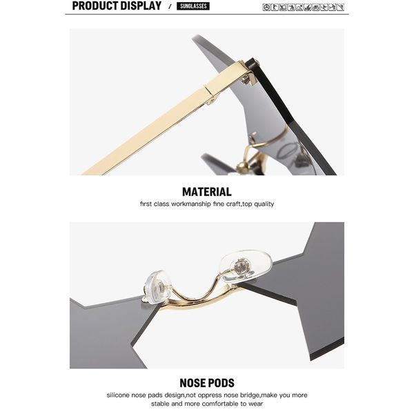 

mirror men vintage rimless women frameless star trend fashion retro sunglasses eyewear driver goggles