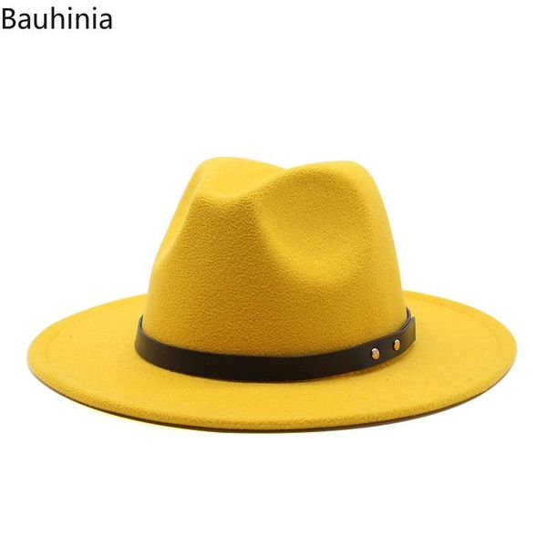 

2020 горячей зима осень европейской имитации шерстяной женщина мужчины fedoras пояс top hat jazz caps american round caps котелков, Blue;gray