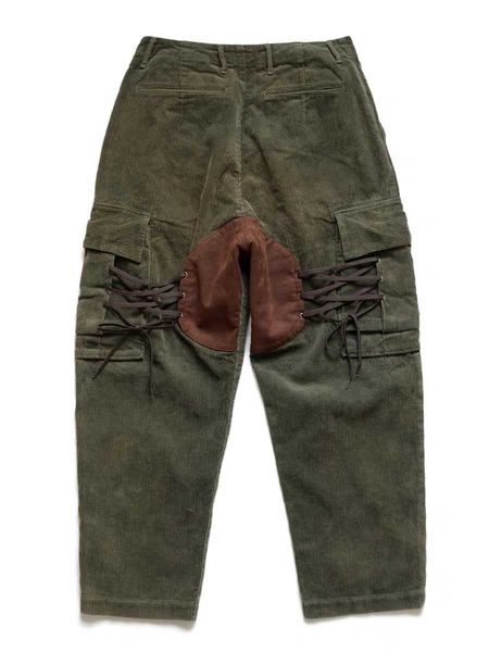 

21ss kapital hirata hirsutsu tie patch corduroy casual pants yu wenle, Black