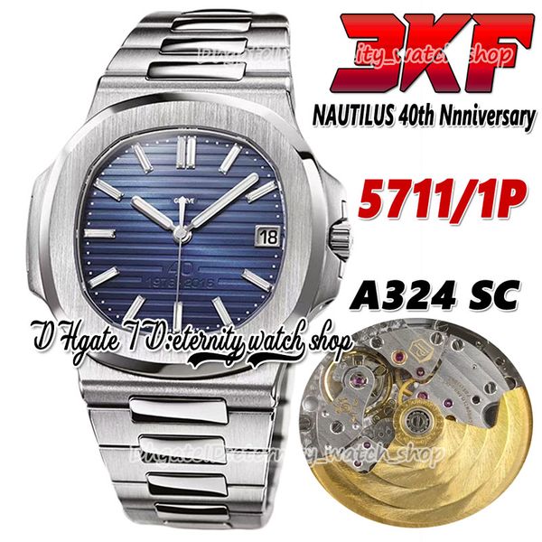 

2022 3kf v2 5711 40th anniversary 324sc a324 automatic mens watch blue texture dial ss stainless steel bracelet 40mm latest upgraded eternit, Slivery;brown