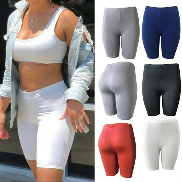 

womens leggings stretch biker shorts workout spandex new seamless sports womens pants casual shorts drop shipping, White;black