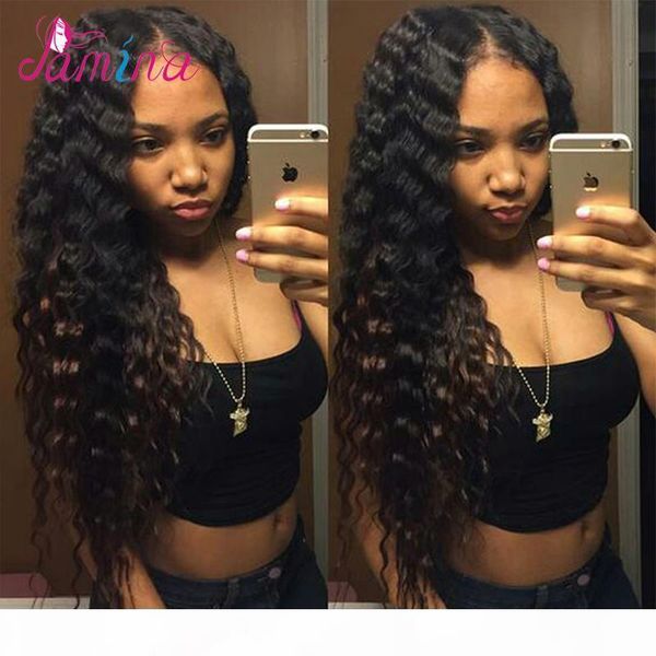 

deep wave brazilian hair weaves 8a human hair bundles mink brazilian deep curly virgin hair 4pcs natural color, Black