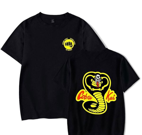 

summer популярные cobra kai футболки мужчины женщины прохладный с коротким рукавом смешная футболка классический tops тройники cobra kai оде, White;black