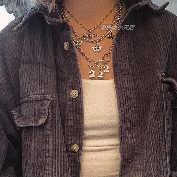 

chains soya necklace angel / 222 flashing number hand made, Silver