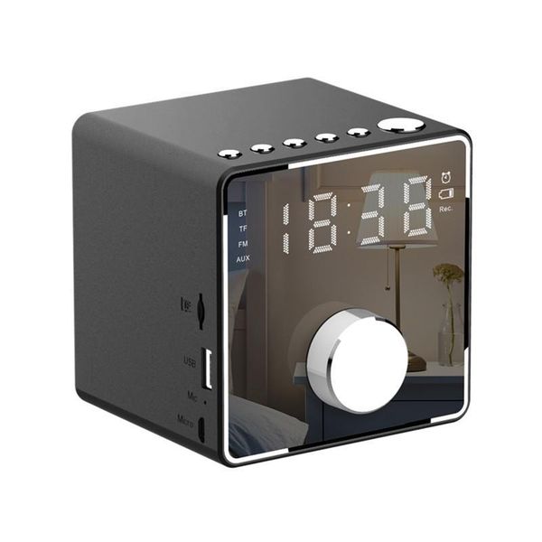 

home alarm clock speaker wireless bluetooth mini subwoofer speaker player with time display digital