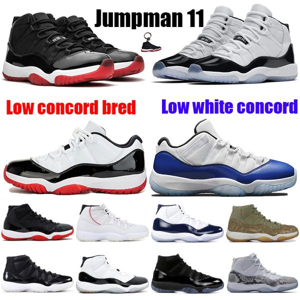 

new low white bred 11 11s men women jumpman basketball shoes legend blue concord 45 white metallic silver platinum tint sneakers trainer