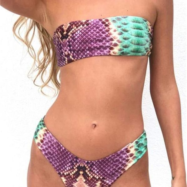 

2020bikini bra color leopard snake triangle bikini split women's swimsuit, White;black