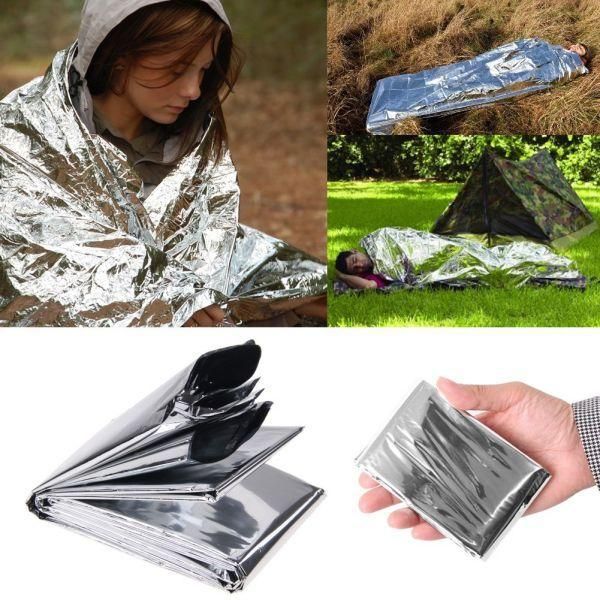 

hypothermia rescue first aid kit camp keep foil mylar lifesave warm heat bushcraft outdoor thermal dry emergent blanket survive bbymkc