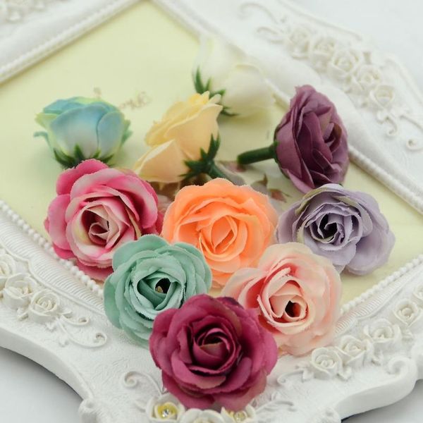 

20pcs 3cm mini rose cloth artificial flower for wedding party home room decoration marriage shoes hats accessories sil jllock