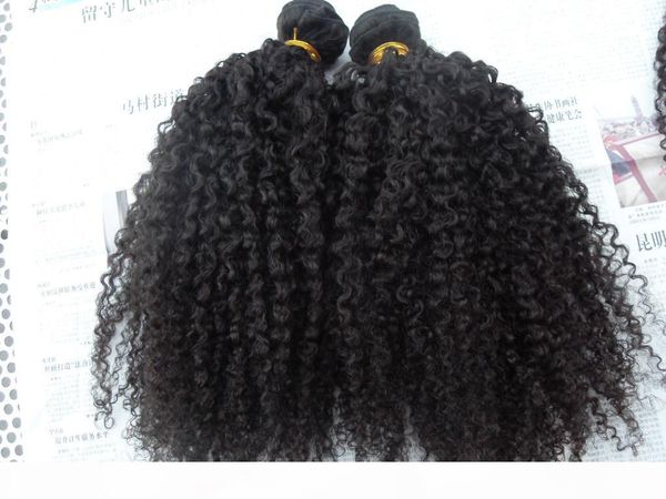 

brazilian curly hair weft hair extensions unprocessed curly natural black color human extensions can be dyed, Black;brown