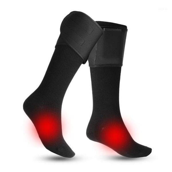 

sports socks electric heated cotton sport ski winter foot warmer warming sock battery power men women cycle1, Black