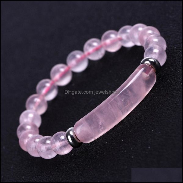 

link chain bracelets jewelry hign quality handmade colorf natural stone tiger eye bead link bracelet for men and women drop delivery 2021 k, Black