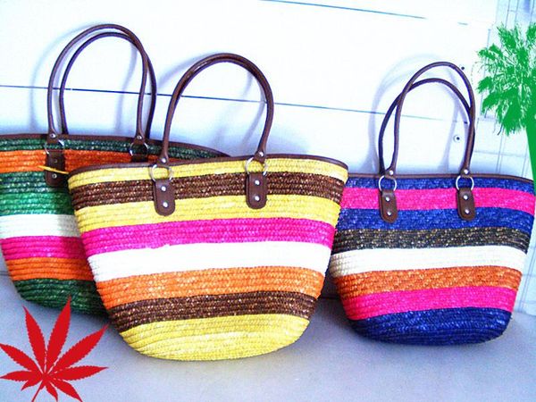 

42x31cm popular new beach leisure straw bag, hand-woven natural grass material, wheat straw bag a4110