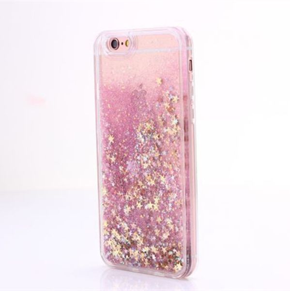 

quicksand liquid diamond hard plastic pc cases for iphone 13 12 11 pro max xr x xs 8 7 6s bling glitter gold foil star cellphone skin cover