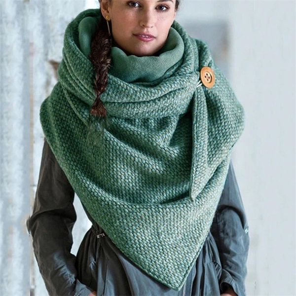 

women solid scarf fashion retro female multi-purpose shawl scarf women winter warm scarves foulard femme y201007, Blue;gray
